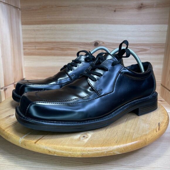 Unlisted By Kenneth Cole Leather Mens Size 10 M Oxford Shoes Black - Picture 3 of 8